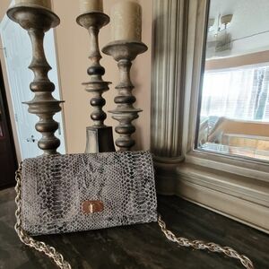 Elegant Snake Print Chain Bag Elloott Lucca